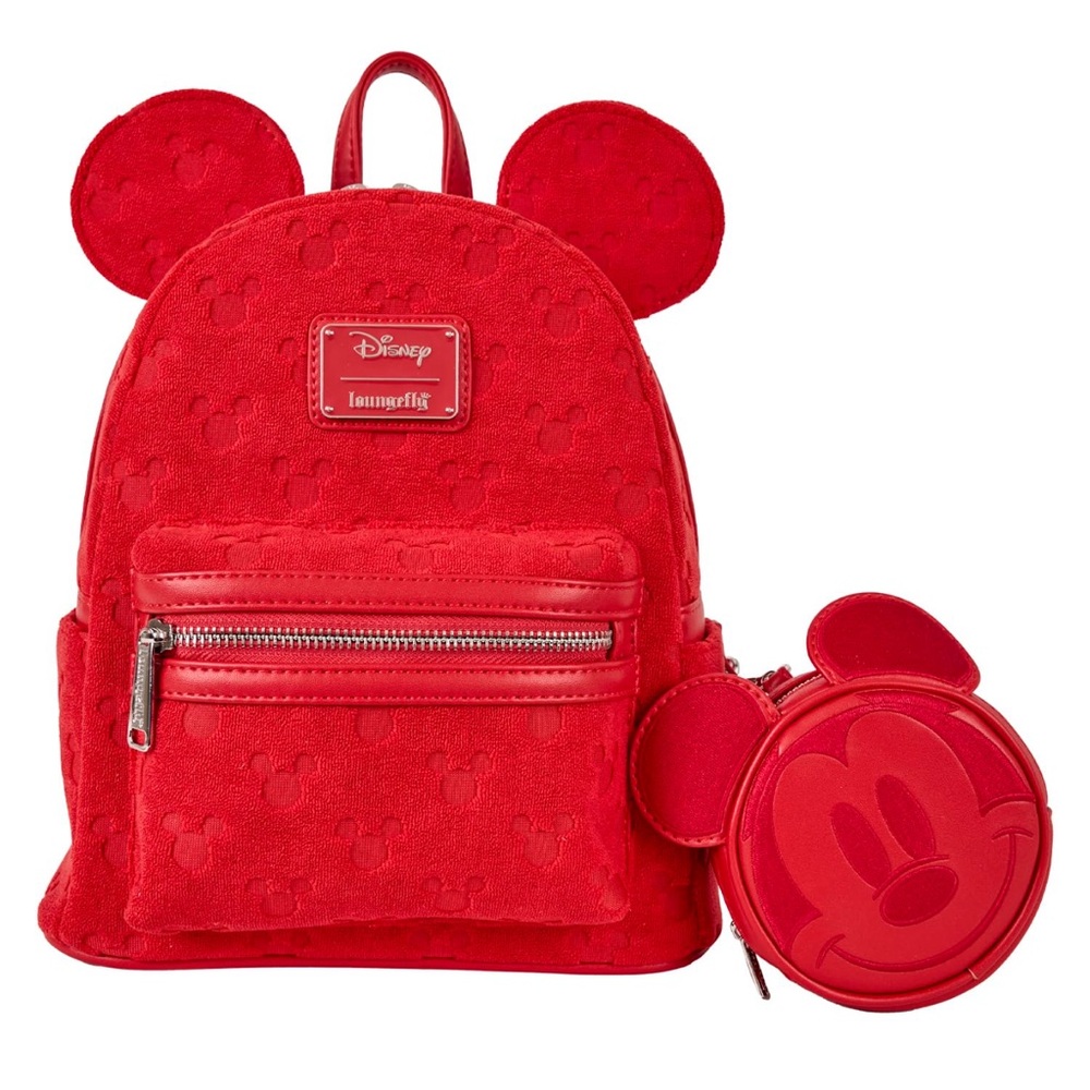 Loungefly Disney Mickey Ears Burnout Mini Backpack /Coin Pouch New! C descrip